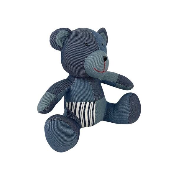 Levi's x Target Limited Edition Patchwork Plush Teddy Bear Denim Blue & White - Picture 3 of 10